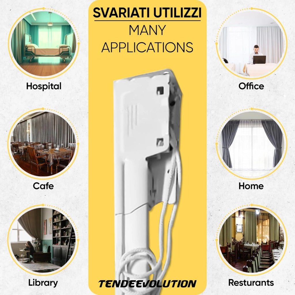Bastone Binario Riloga Zineffa Scorritenda Estensibile in alluminio laccato bianco alta qualità, estesensibile da 76 cm a 122 cm