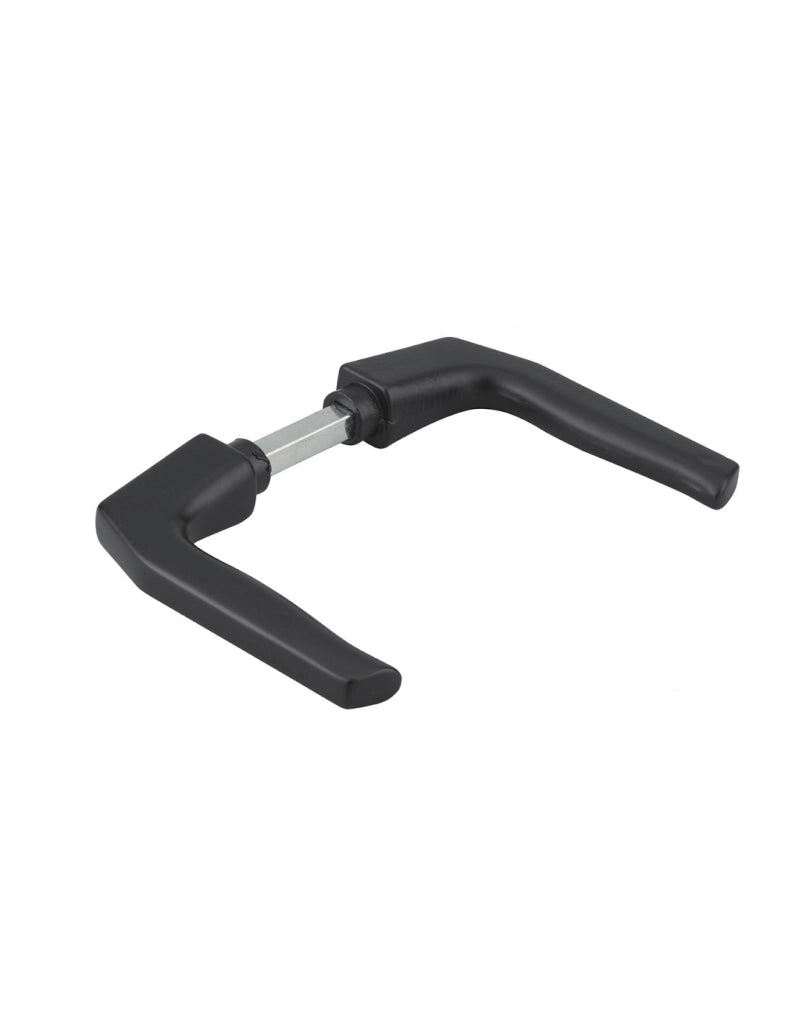 Coppia di maniglie per porta, quadro 8 mm, versione un lato, nero – THIRARD