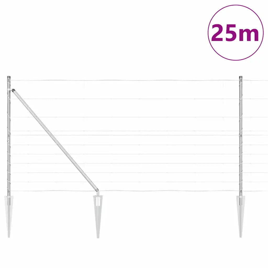 Palo della recinzione Zincato 25 x 1,2 m Acciaio