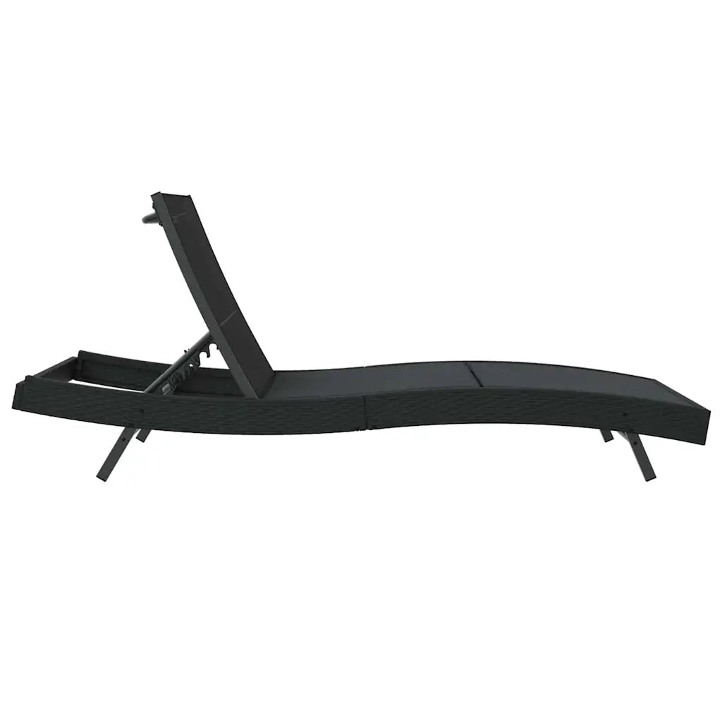 Lettino da sole Nero 197 x 70 x 82 cm polyrattan 42009977