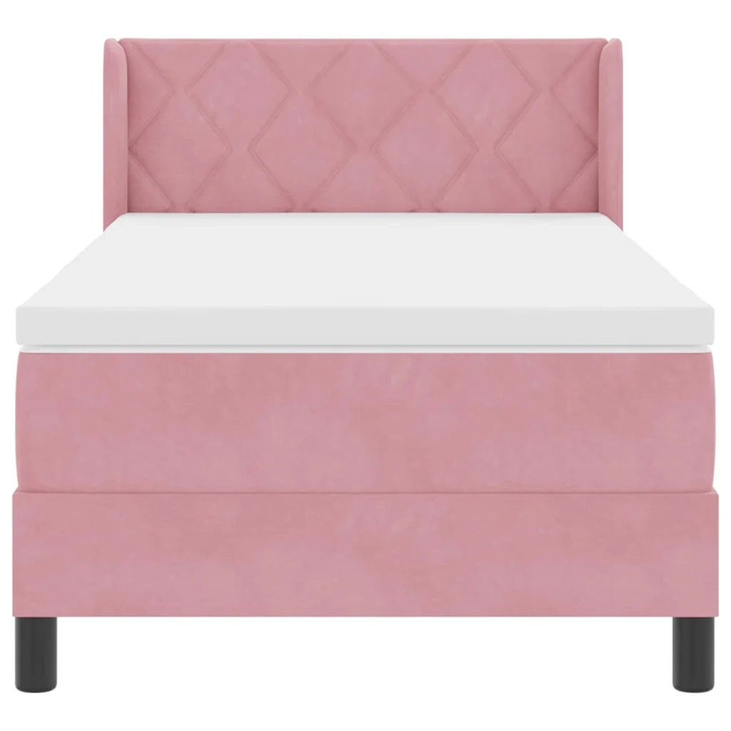 Letto a molle con materasso Rosa 190 x 90 cm Poliestere 3341503