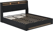 Letto imbottito Christin, Antracite/quercia, 180x200 con LED e porta USB
