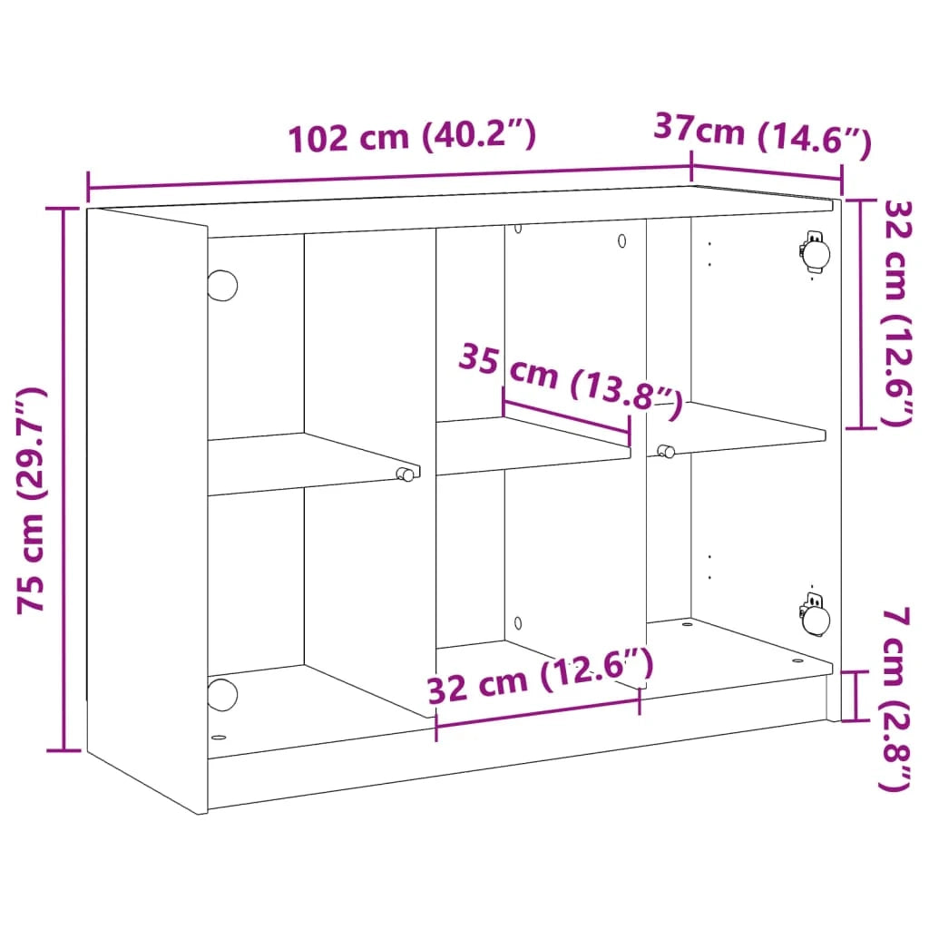 Buffet credenza cassettiera armadio mobile contenitore organizer cucina soggiorno salotto legno vecchio 102 x 37 x 75,5 cm legno ingegnerizzato marrone 02_0036598