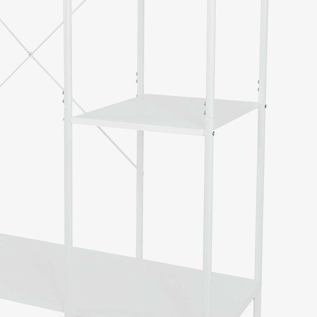 Guardaroba Aperto Verdfjorg con Vano Appendiabiti e 5 Scomparti 200 x 110 x 40 cm - Bianco [en.casa]