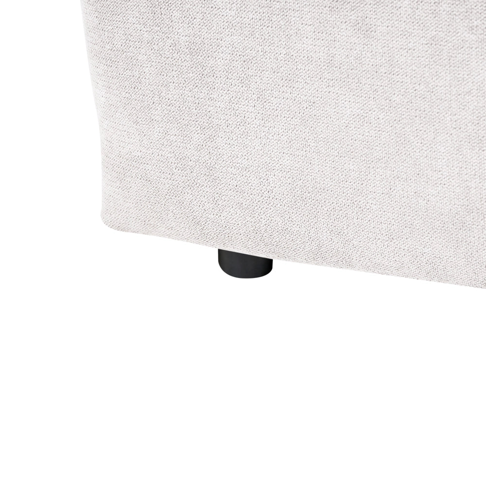 Letto matrimoniale contenitore con trapuntatura verticale in tessuto bianco sporco 160x200 cm struttura sollevabile e testiera alta