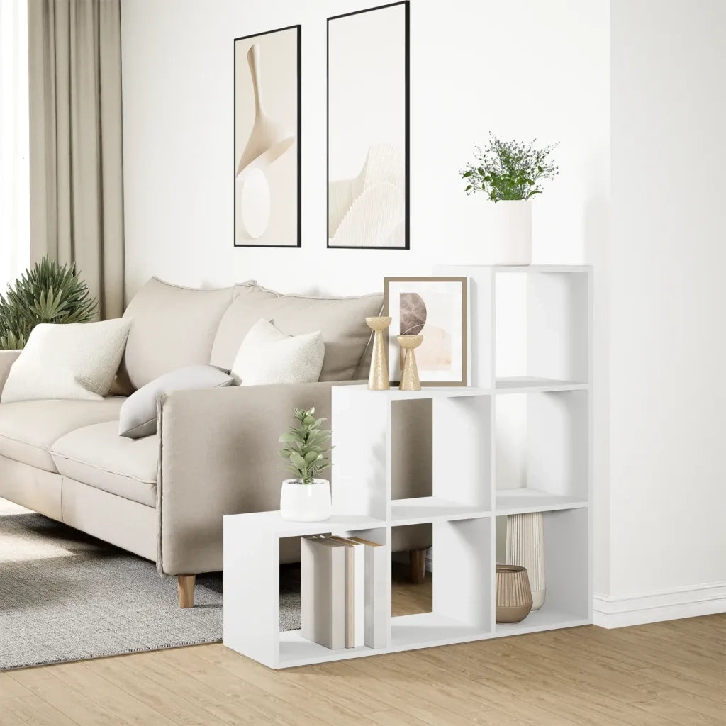 Libreria divisoria a 3 ripiani bianca 99x29x99 cm in legno ingegnerizzato 857958