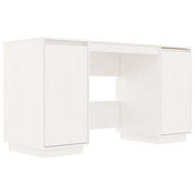 Scrivania tavolo postazione di lavoro mobile per computer studio 140 x 50 x 75 cm legno massello di pino bianco 02_0023521