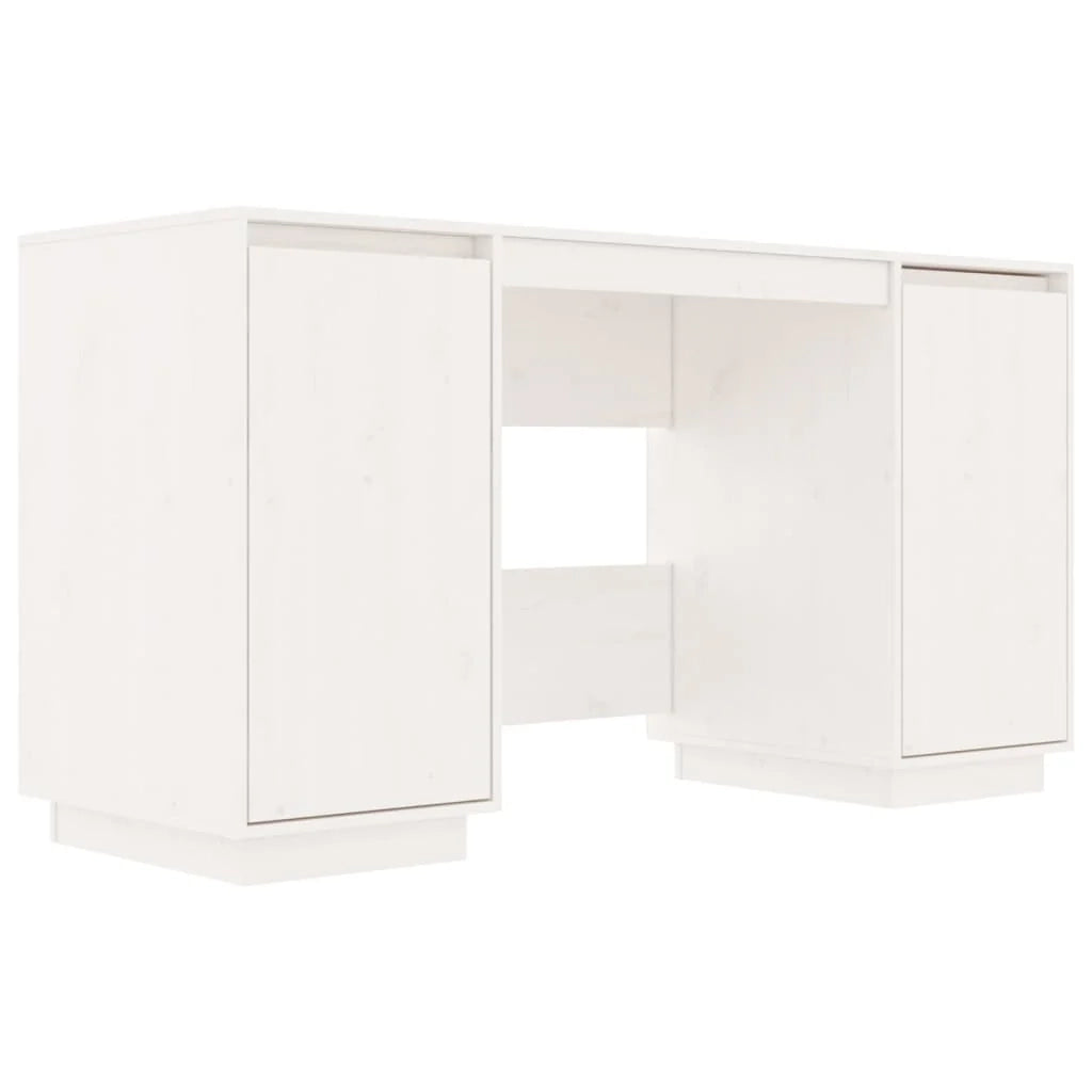 Scrivania tavolo postazione di lavoro mobile per computer studio 140 x 50 x 75 cm legno massello di pino bianco 02_0023521