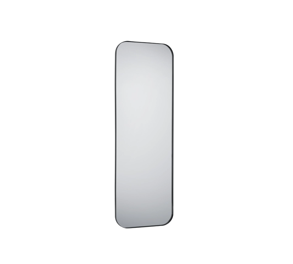 BRITNEY  SPECCHIO DA PARETE CON CORNICE SPORGENTE CON GANCI X INSTALLAZIONE ORIZZONTALE E VERTICALE NERO H.150CM