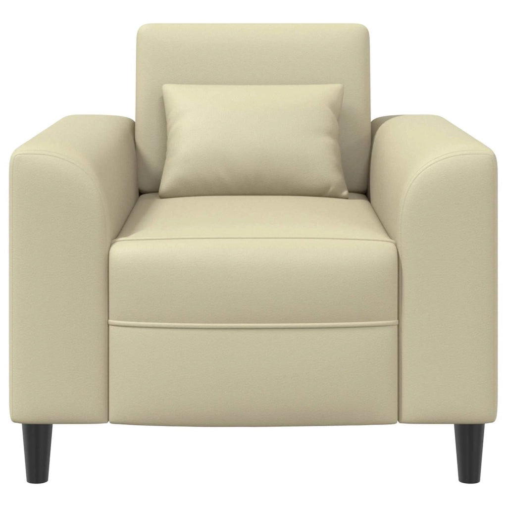 Poltrona-Poltroncina-Divano Sedia Crema Similpelle