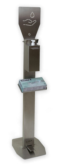 Piantana a Pedale con Dispenser Igienizzante per Mani in Acciaio Lisa Luxury