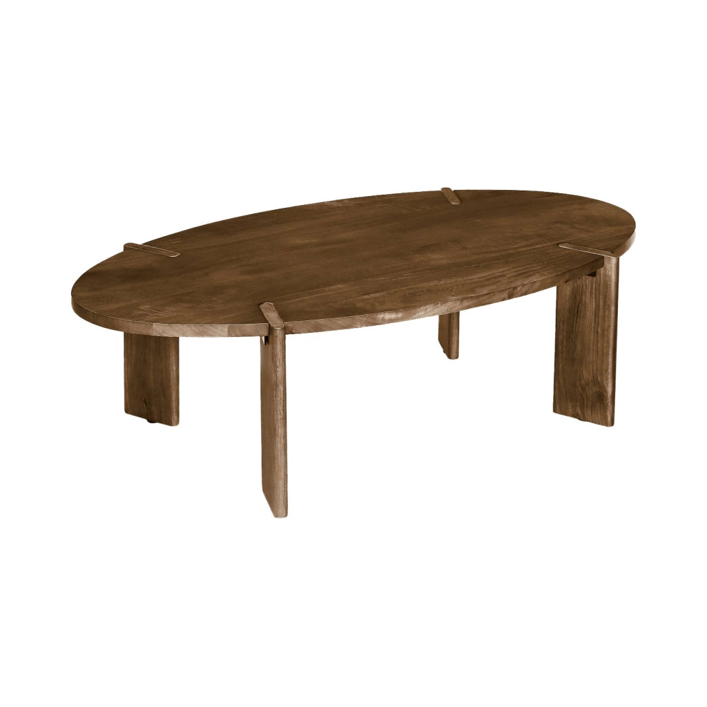 Tavolino ovale in legno di mango massiccio 120 cm i sweeek