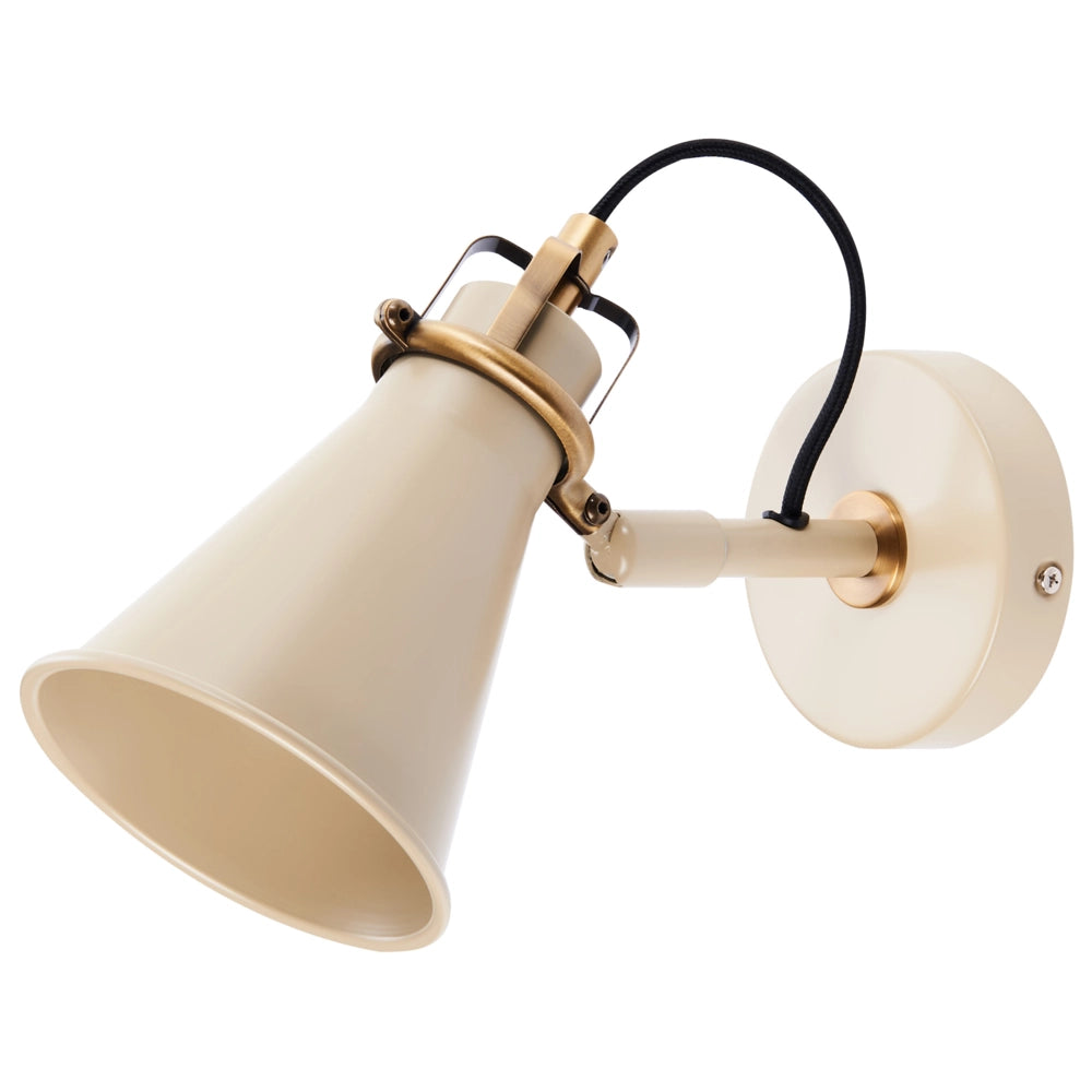 Set di 2 lampade da parete Beige Sconce metalliche paralumi regolabili Camera da letto Soggiorno Casa Ufficio Design Industriale
