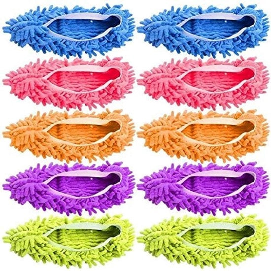 Slipper per asciugamano - 5 paia (10 pezzi) - Microfibra - Strumento di pulizia per pavimenti Slipper per asciugamano - Attrezzo per pulizia pavimenti Slip-in - Soffici, lavabili, riciclabili - Strumento di pulizia per pavimenti Slip-in