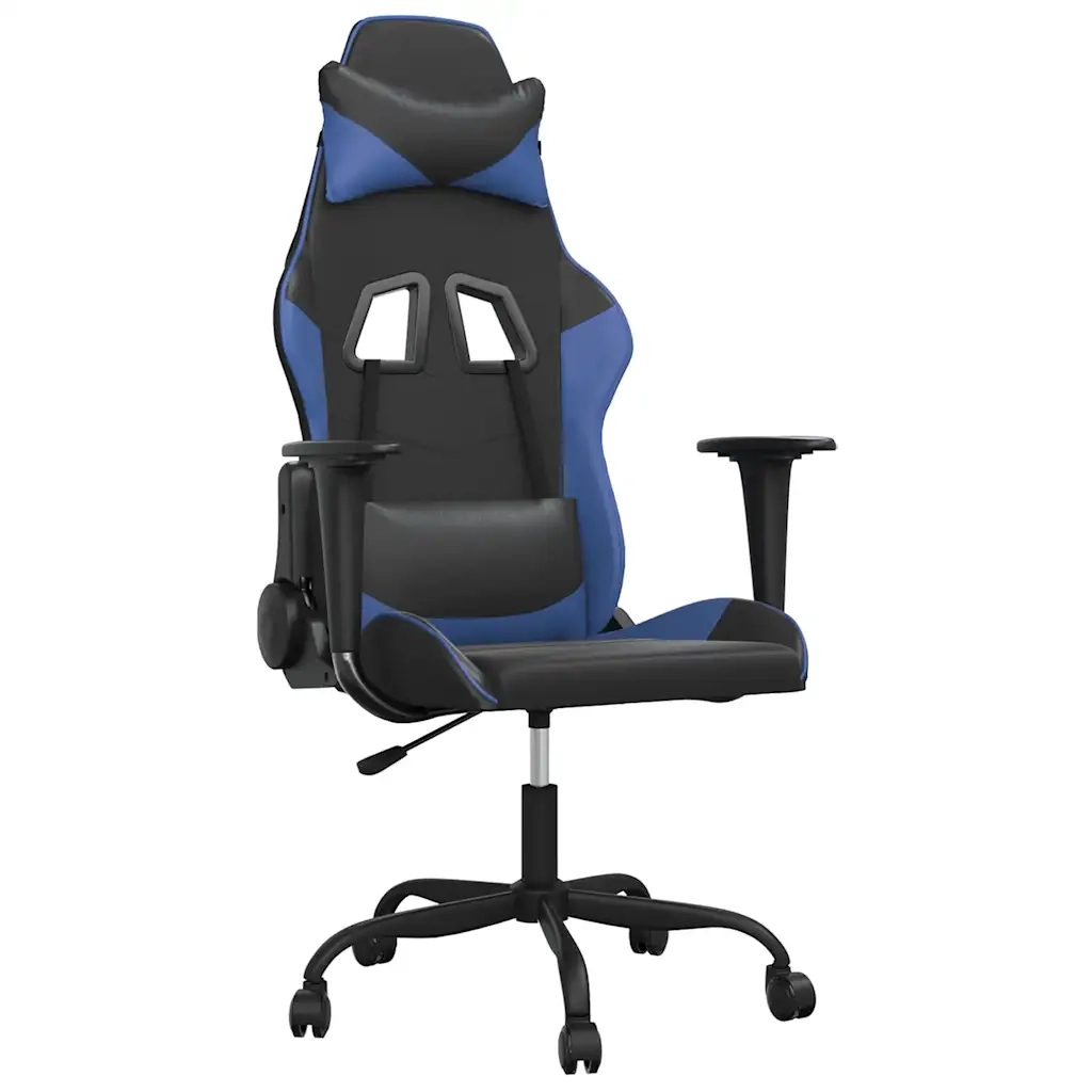 vidaXL Sedia da Gaming Nera e Blu in Similpelle