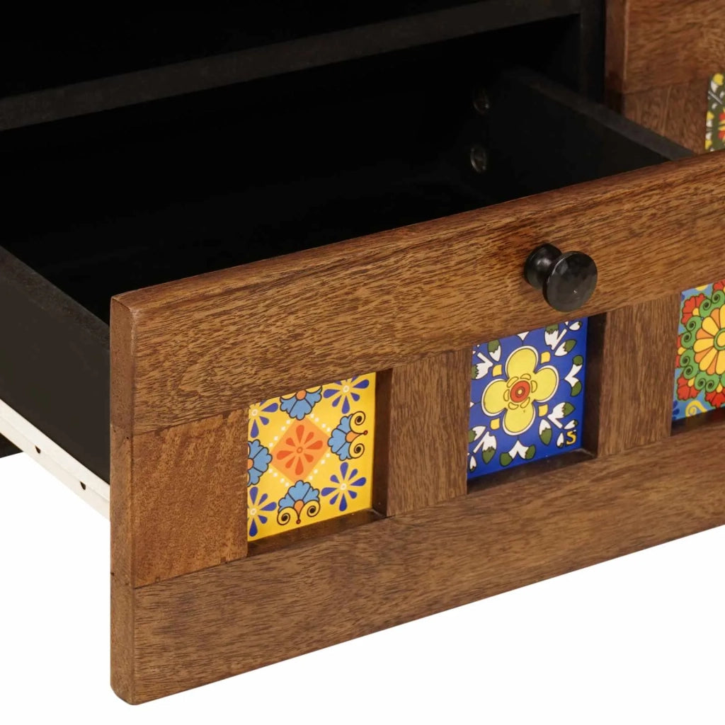 Mobile TV-Credenza per TV Noce 70 x 33 x 46 cm Legno di mango massello