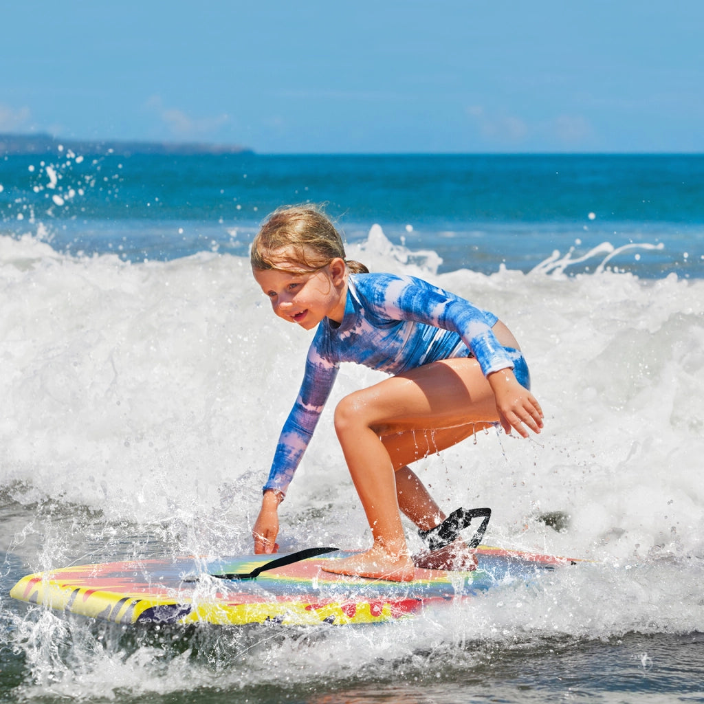 Tavola da surf con nucleo EPS deck XPE fondo HDPE, Boogie board coda a luna crescente per bambini adolescenti e adulti Arancione 104 cm