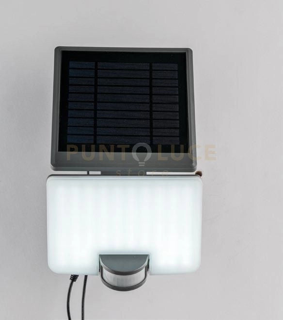 PROIETTORE LED ULYSSE ANTRACITE 10W 1000LM 4000K CON PANNELLO SOLARE E SENSORE DI MOVIMENTO IP54 17,8X14X29CM CAV