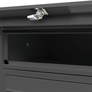 Cassetta postale condominiale autoportante, 12 posti, nero, 945 x 270 x 1500 mm 2 moduli