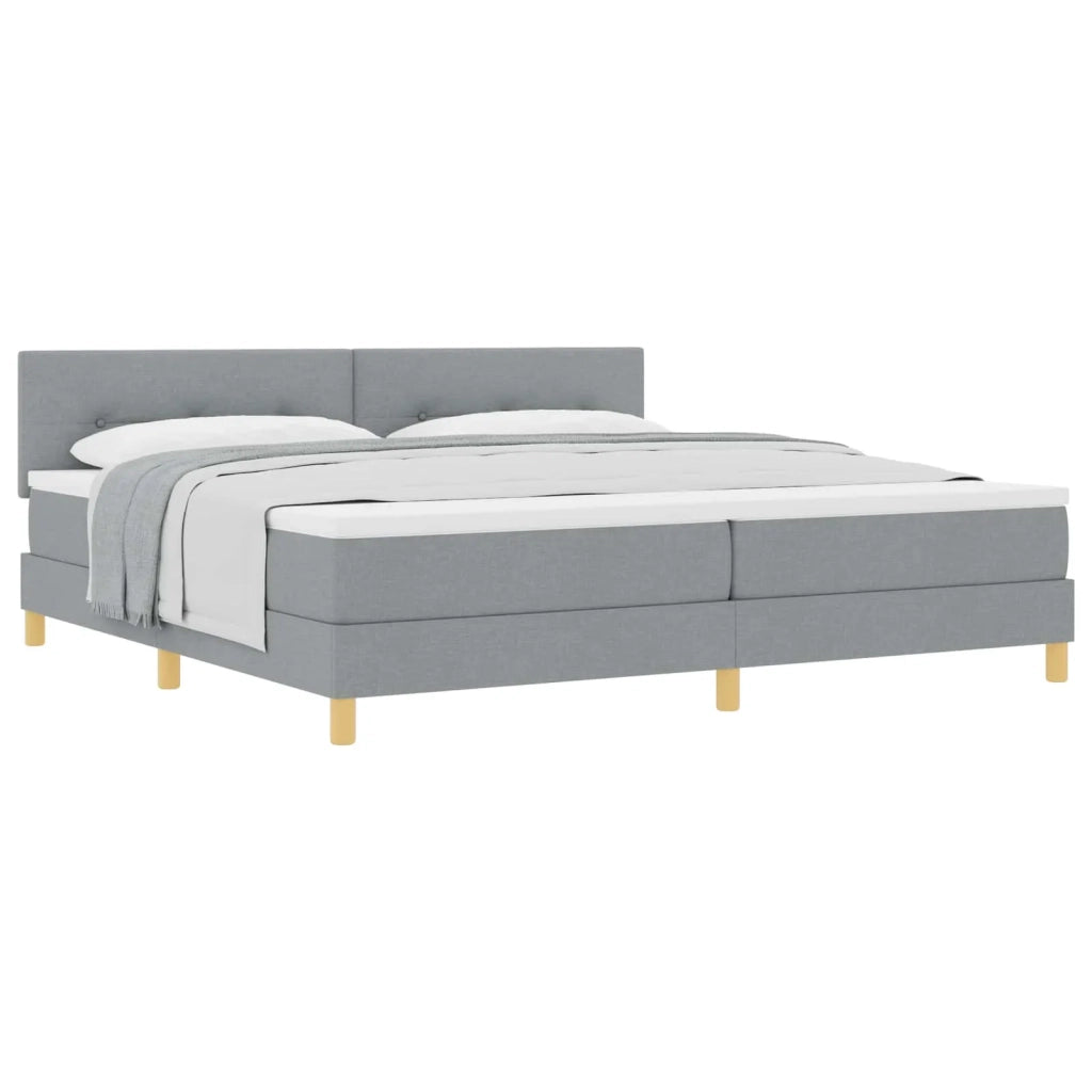 Letto a molle con cuscino Grigio chiaro 200 x 200 cm Tessuto 3338944