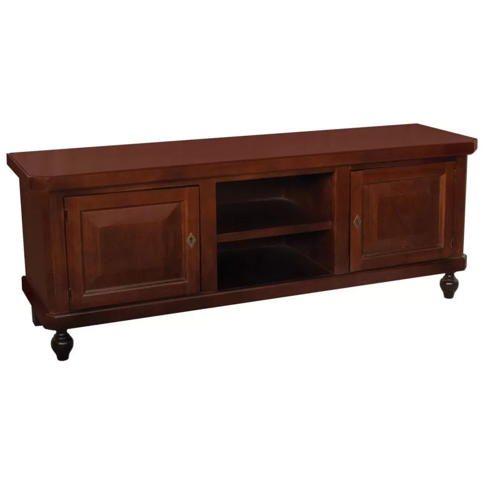Porta tv in legno arte povera 2 ante noce scuro 150x43x56 - Mobili 2G