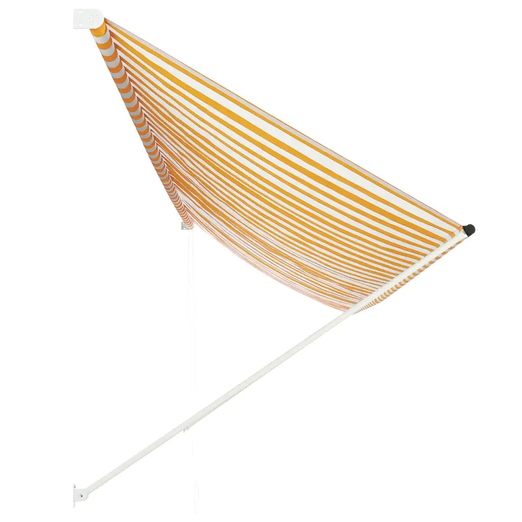 Tenda da Sole Retrattile-Tenda parasole per Patio 400x150 cm Giallo e Bianco