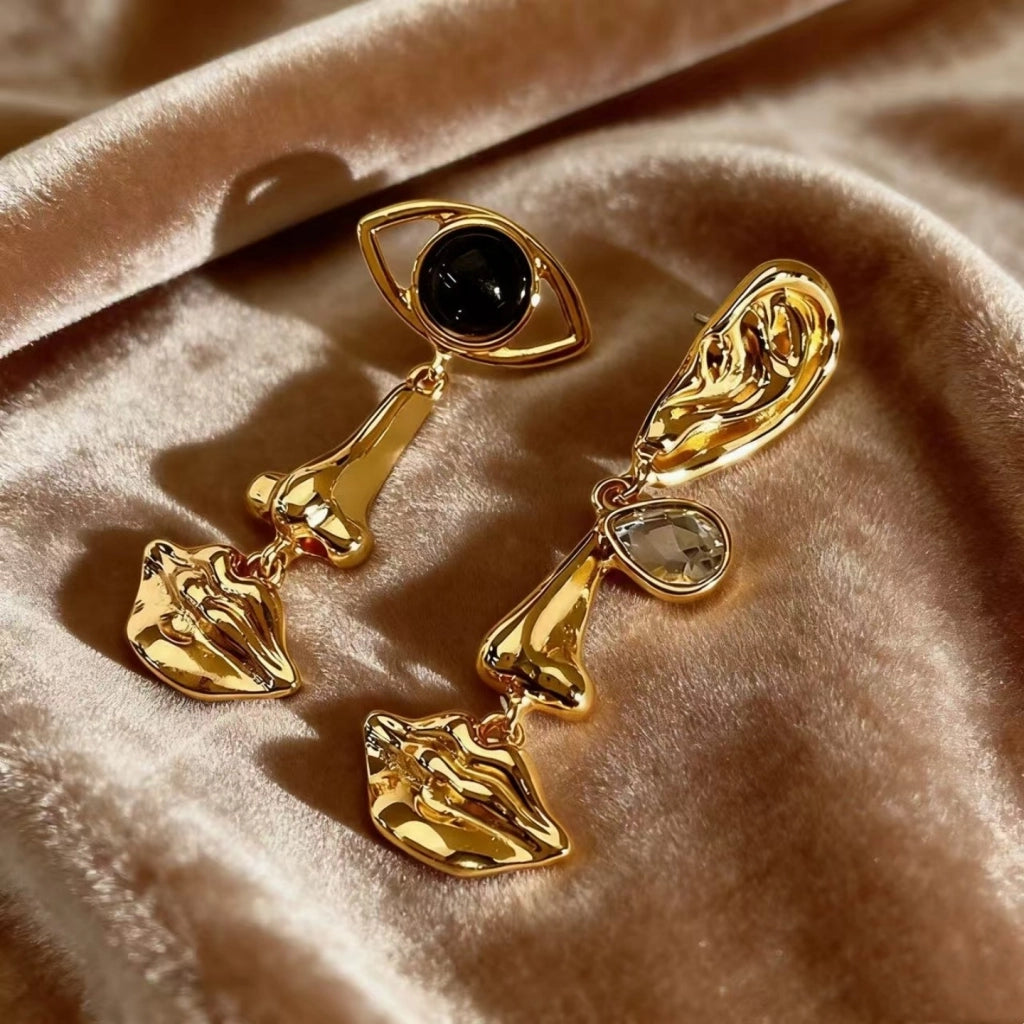 Rivista di orecchini asimmetrici indiani New Eye AB Style Earrings