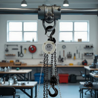 Mini paranco a catena manuale VSK-3, capacità di carico 3 t, altezza di sollevamento 3 m, per sollevare e abbassare carichi pesanti in officine, magazzini e cantieri, per impieghi gravosi