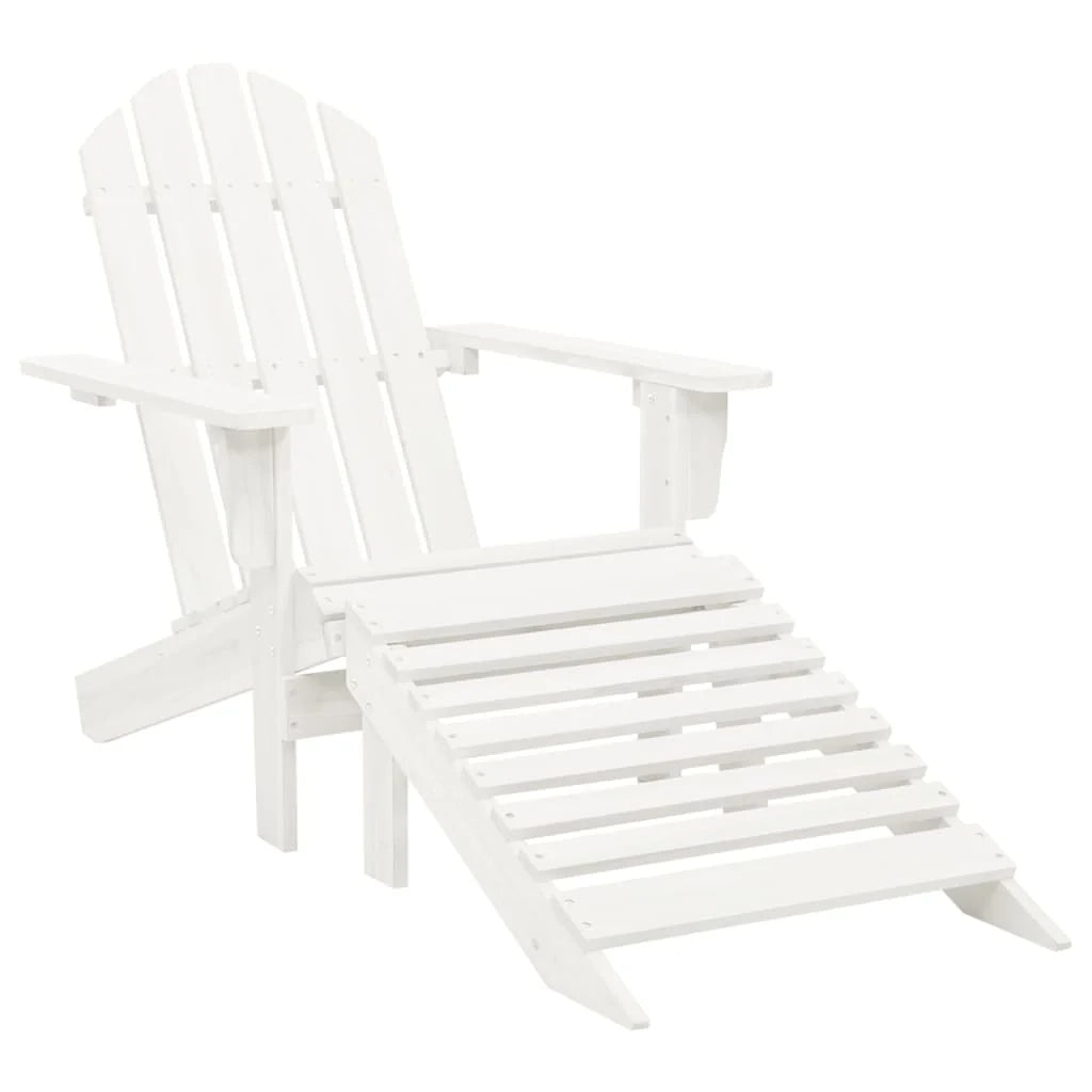Sedia da giardino Adirondack con pouf e tavolo in abete bianco 02_0013325