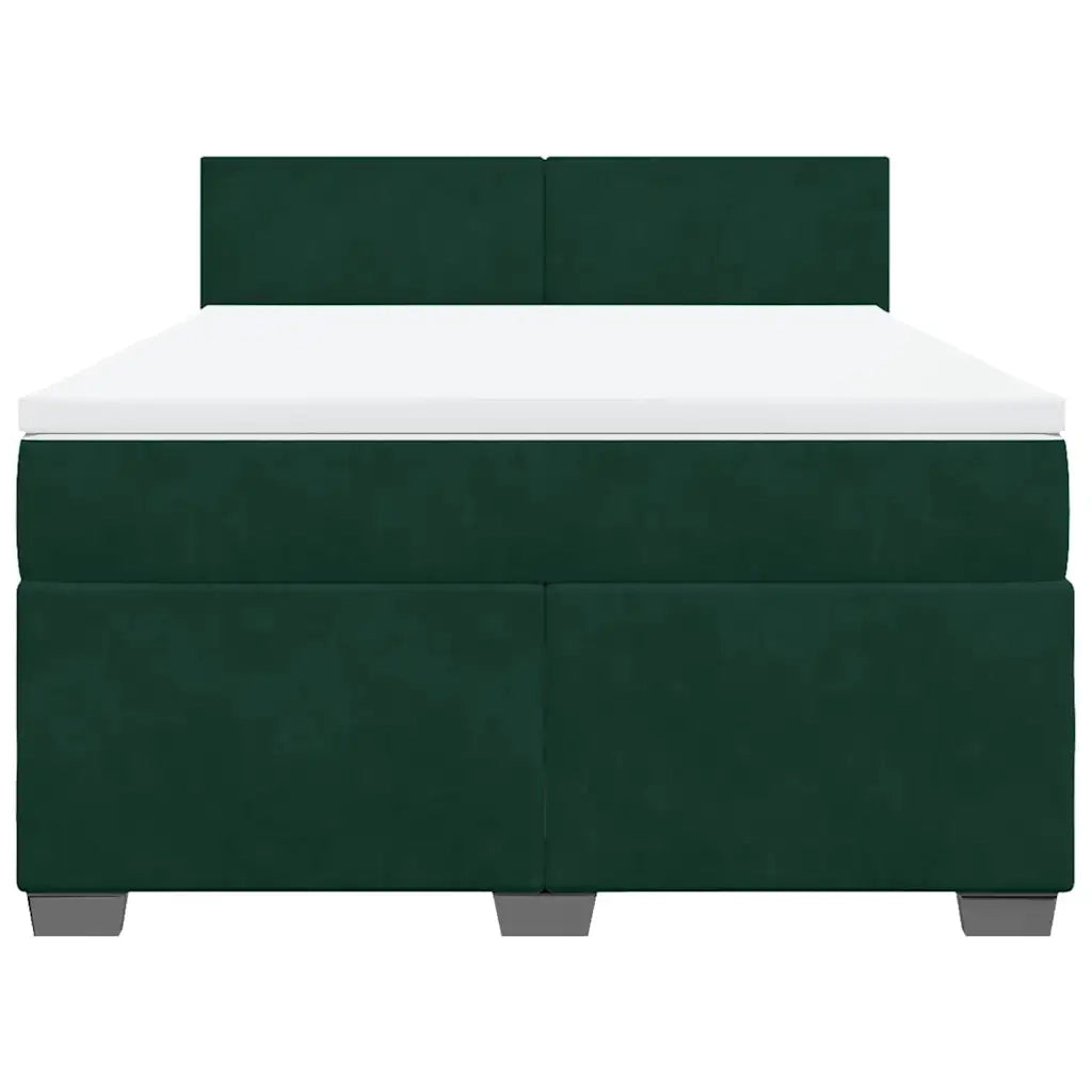 Giroletto a Molle con Materasso Verde Scuro 140x190 cm Velluto 3288603