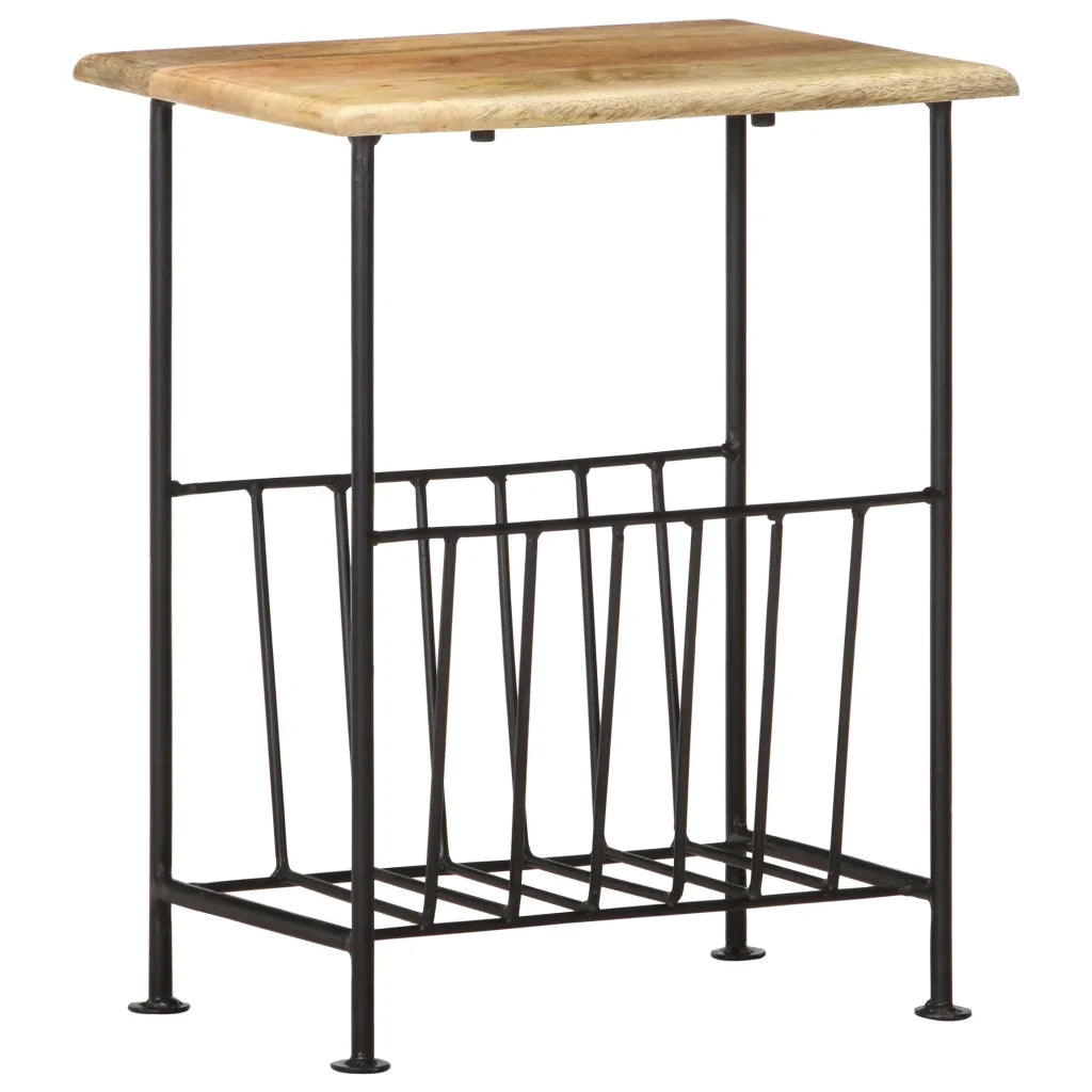 Portariviste 40x30x50 cm in Legno Massello di Mango e Acciaio cod mxl 76402