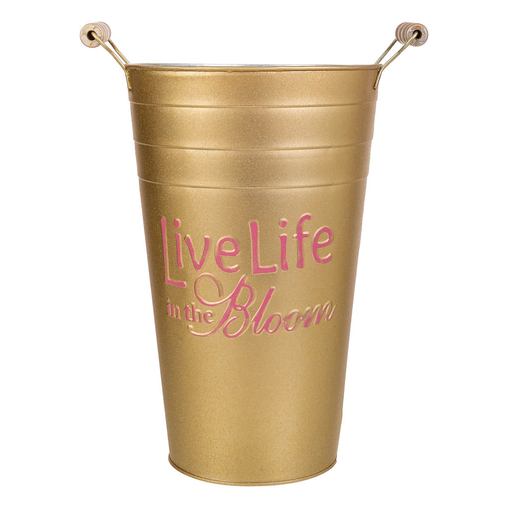 Vaso in metallo dorato 24xd19x30/32,5hb:13