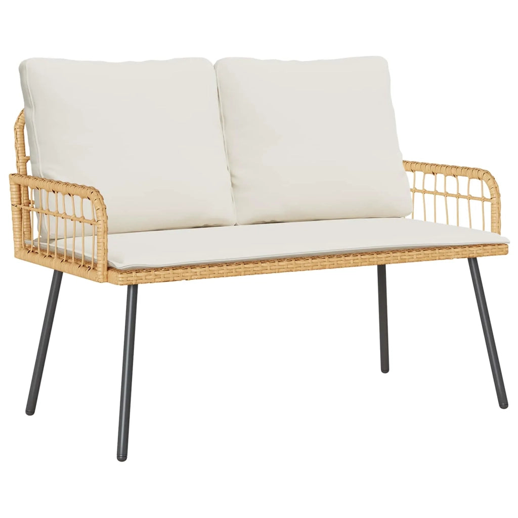 Panchina da giardino con cuscino Natura 114 x 64 x 90cm Acciaio 4108262