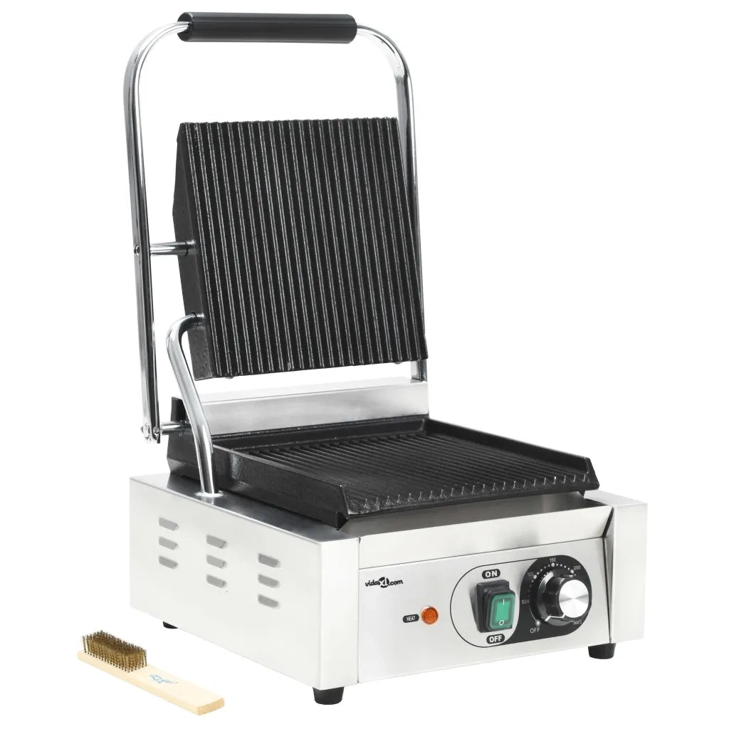 Griglia per Panini Scanalata in Acciaio Inox 1800W 31x30,5x20cm 50749