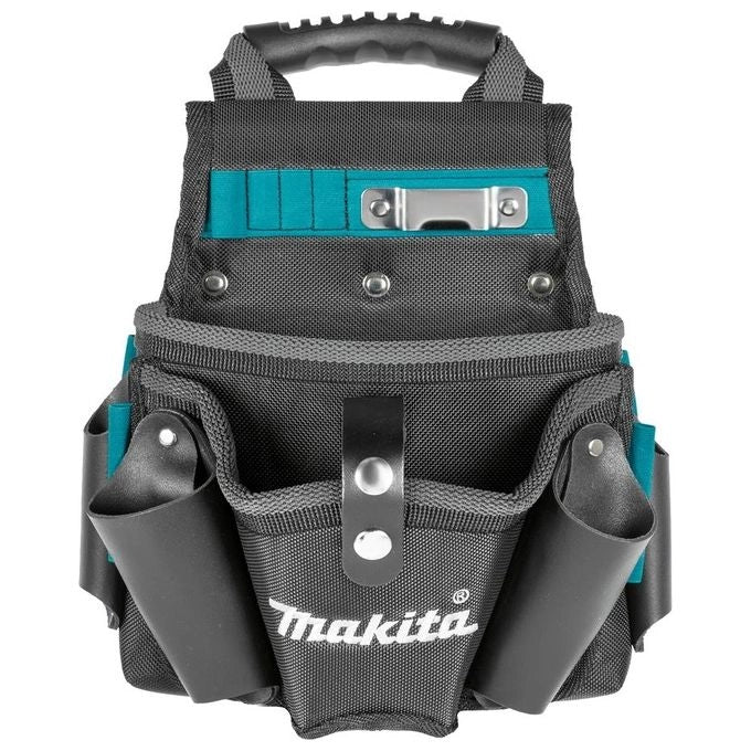Makita E-15182 Borsa Portautensili per Trapano Ambidestro in Pelle e Poliestere con Supporto per Metro e Clip per Cintura colore Nero