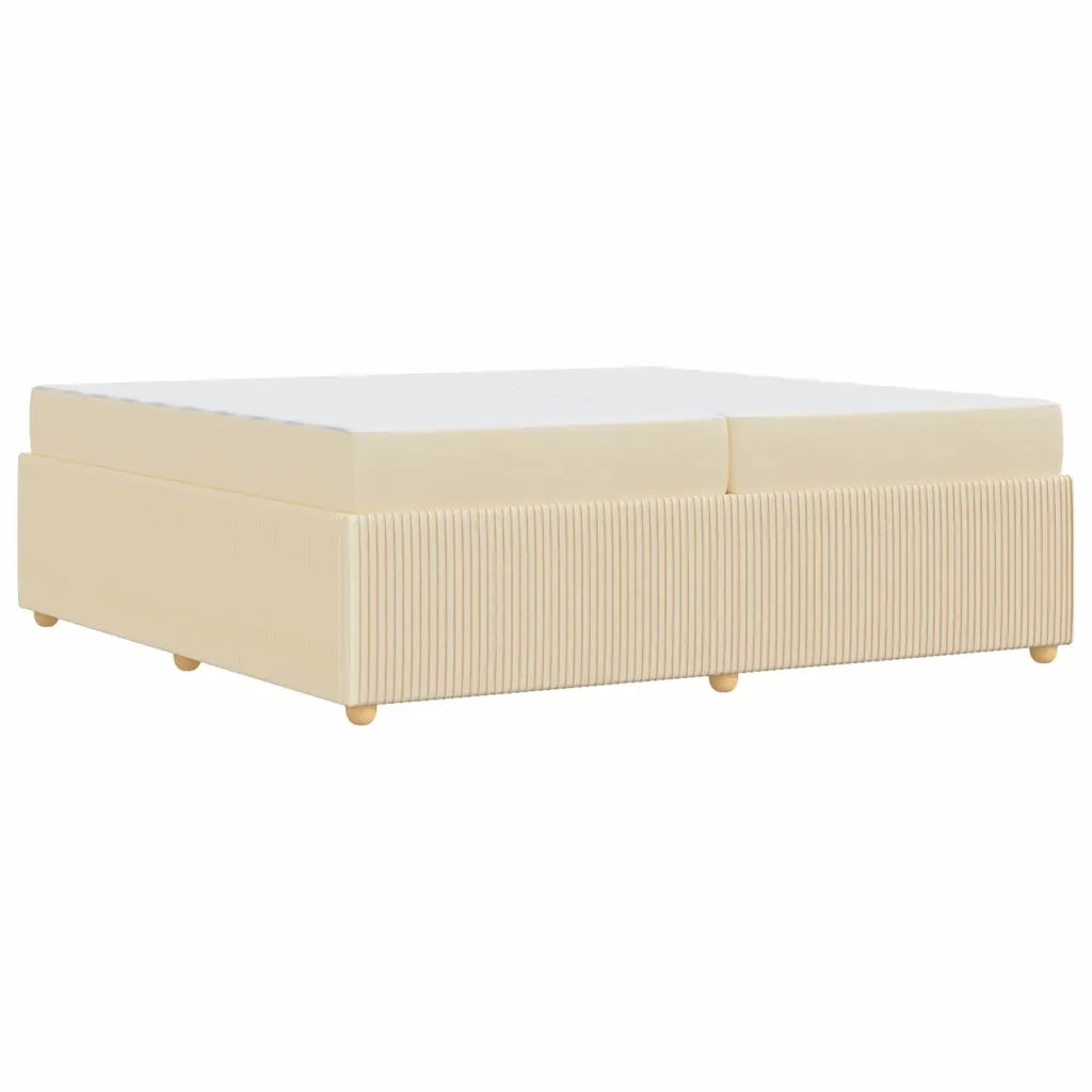 Struttura del letto con materasso Crema 200 x 200 cm Tessuto 3398436