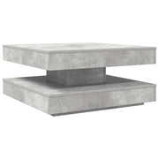 Tavolino da salotto | Tavolino da caff¨¨ | Tavolino da Soggiorno Girevole a 360 Gradi Grigio 70x70x34,5 cm