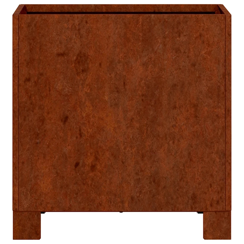 Fioriere con Gambe 2pz Ruggine 30x30x30 cm Acciaio Corten 823679