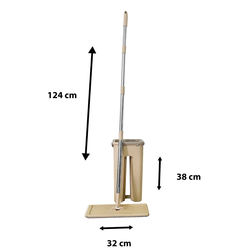 Panno extra piatto con secchio strizzatore Beige