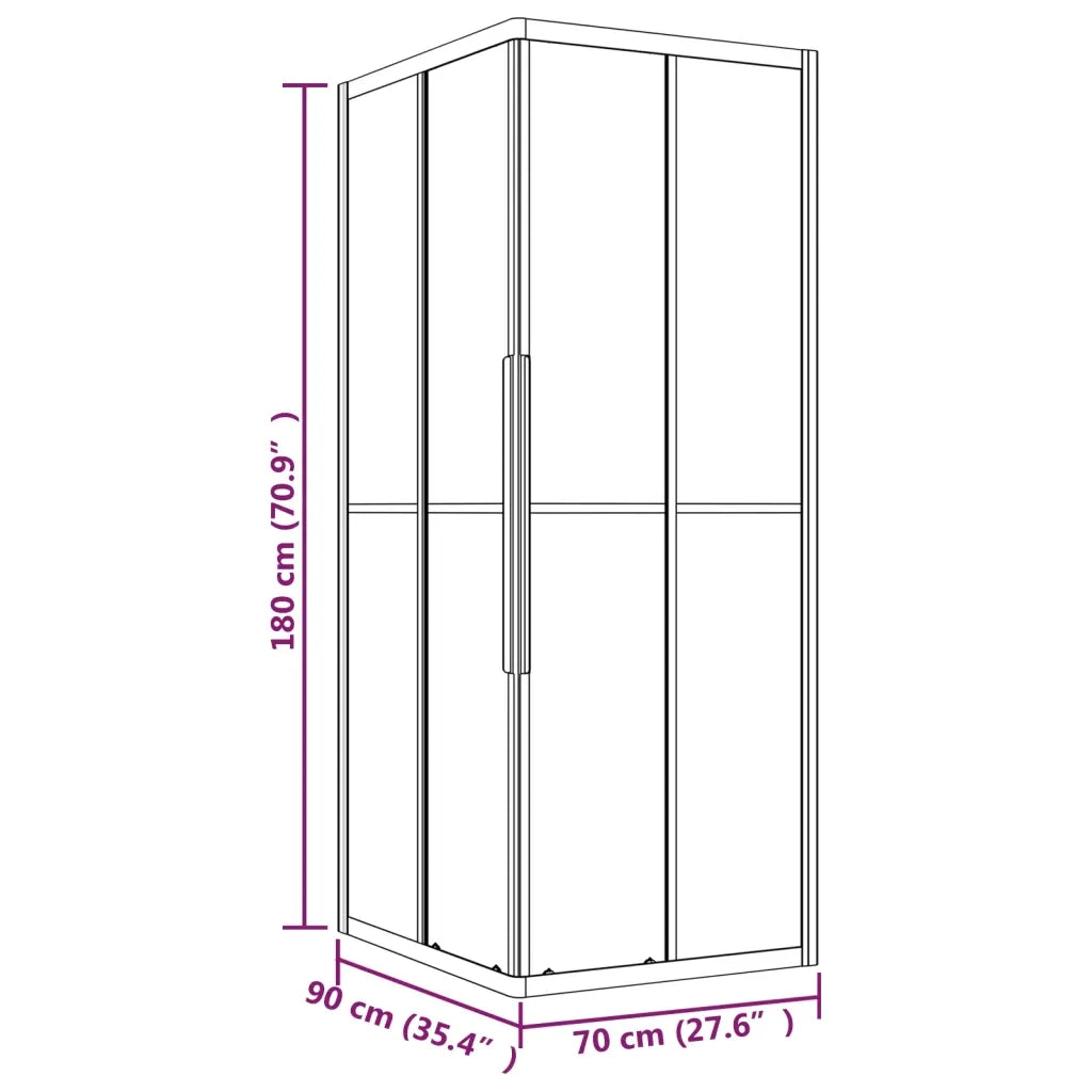 Cabina Doccia ESG Smerigliato 90x70x180 cm