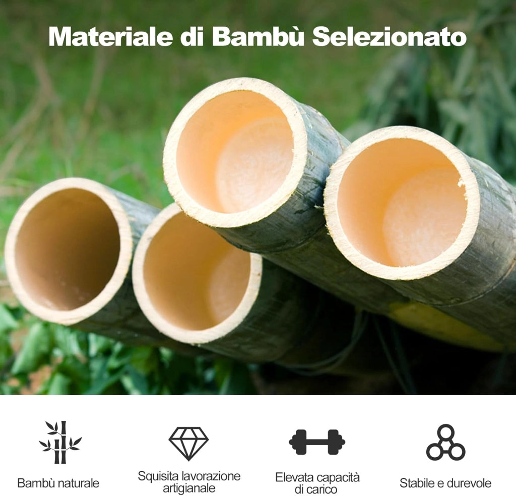 Set di 2 sgabelli pieghevoli alti in bamb, leggeri e portatili con poggiapiedi e sedile ampio, adatti per bar, cucina o penisola, 36 x 33 x 61 cm
