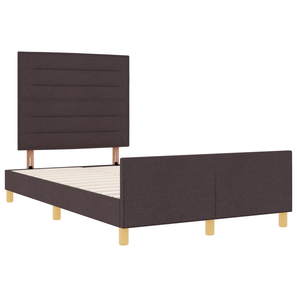 Struttura letto  marrone scuro 120x190 cm in tessuto