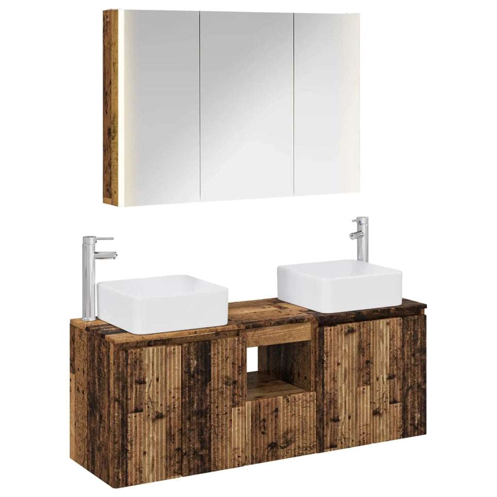 Set di Armadi da Bagno 4 pcs Legno antico Legno ingegnerizzato 3406389