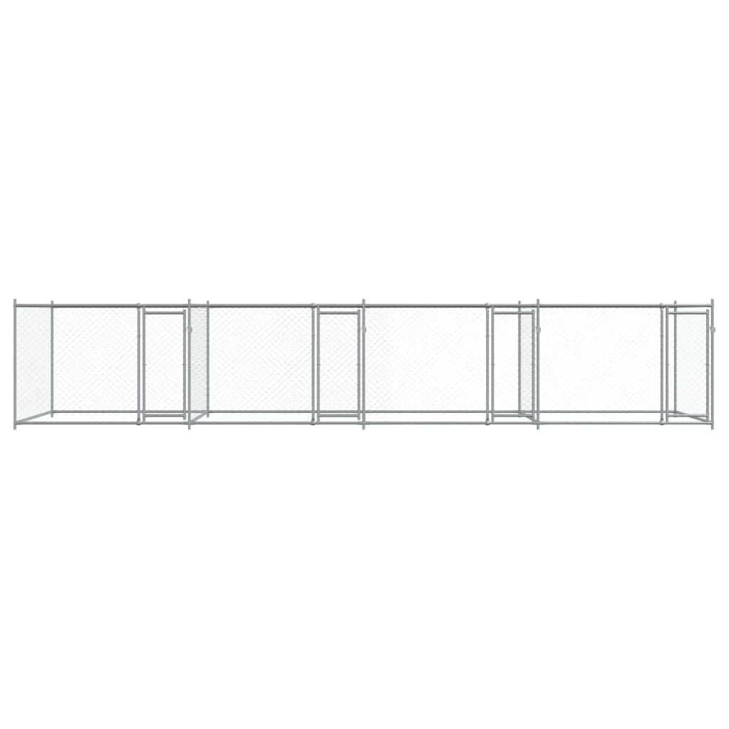 Trasportino per cani con porte 8 x 2 x 1,5 m acciaio zincato grigio 02_0041626