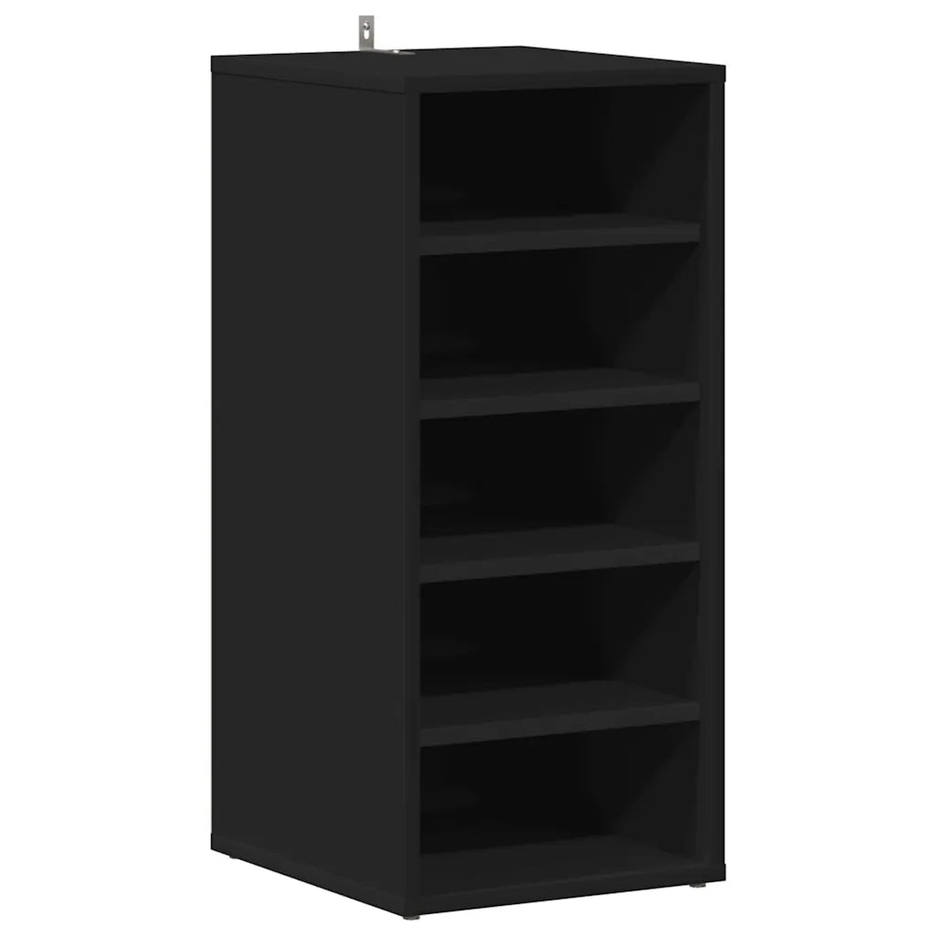 Scarpiera Nera 31,5x35x70 cm in Truciolato 808983