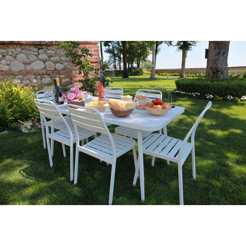 Sedia alluminio las vegas bianca cm 49x58h45/88