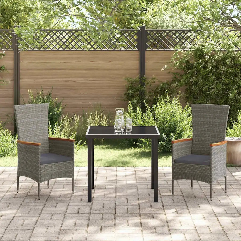 Set da Pranzo per Giardino con cuscino 3 pcs Grigio 3379429