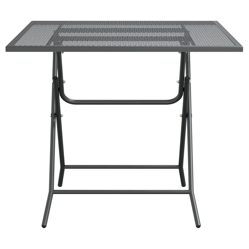 Tavolo da Giardino 80x80x72 cm Rete Metallica Espansa Antracite 317345