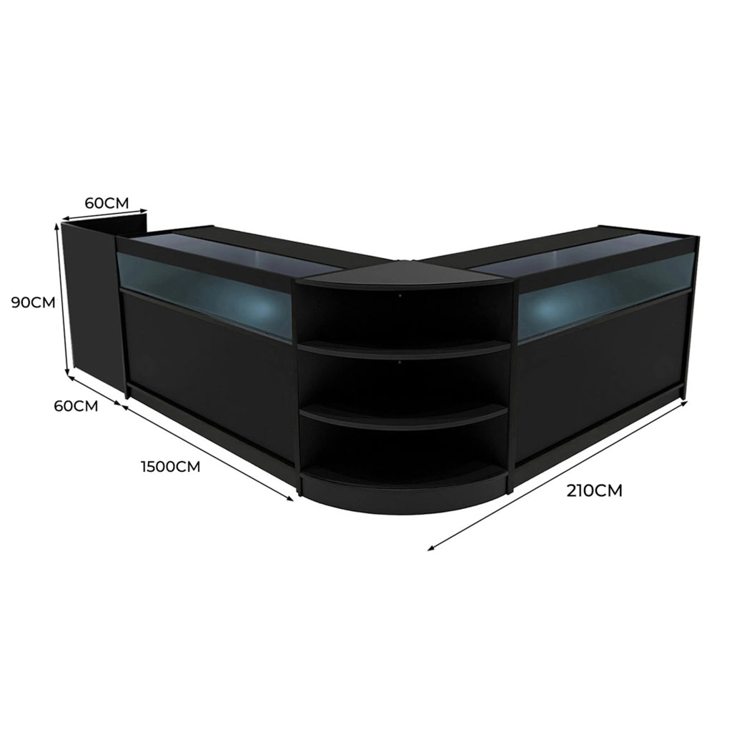 Set Banconi Neri LED Sagittarius B1500 LM60 TB60 Vetrina con Serratura