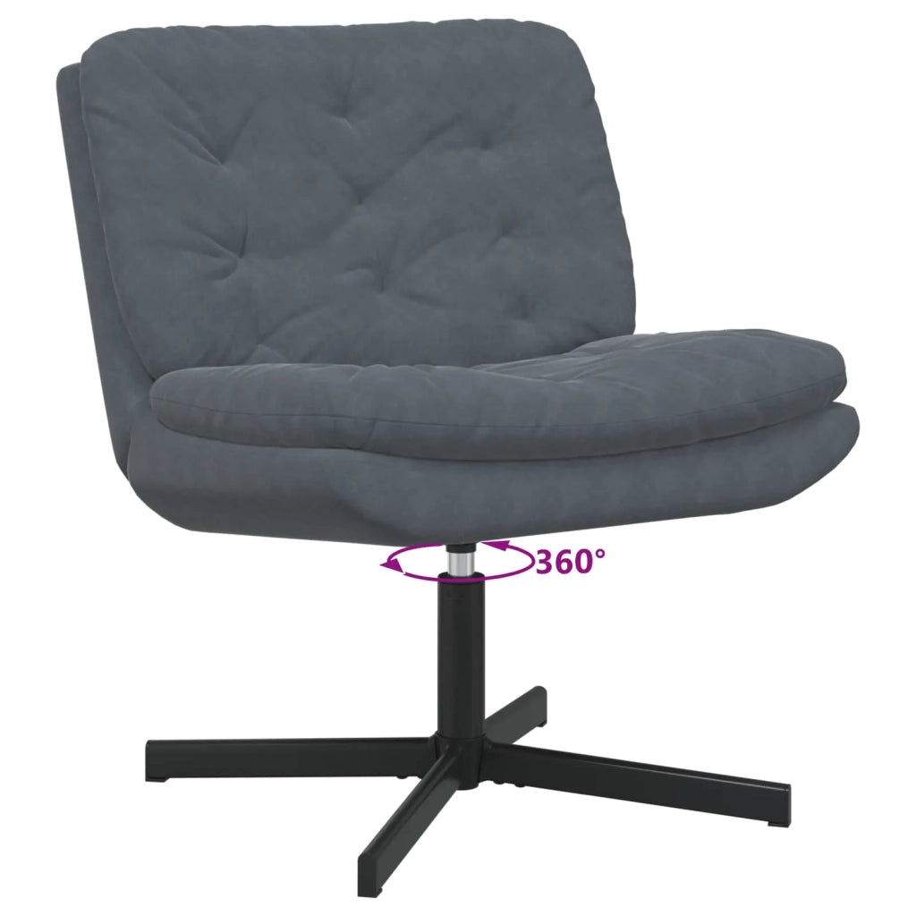 Poltrona Relax con Base-Poltroncina Girevole Grigio scuro 63 x 75 x 76 cm